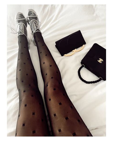 chanel black tights.